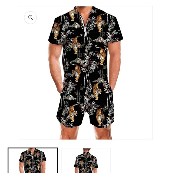 & Other Stories Black Tiger Print Romper - Picture 1 of 11
